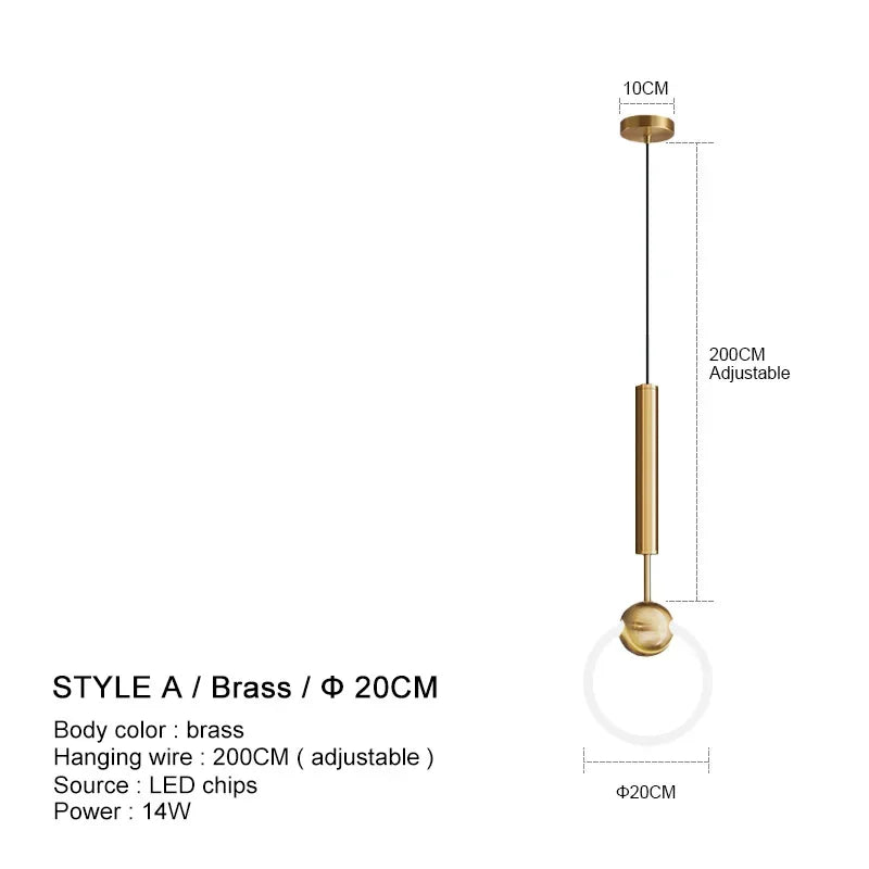 Nordic Gold Linear LED Pendant Light