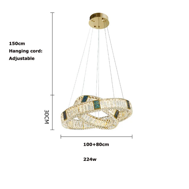 Decorbites™ Goldene LED-Ring-Leuchter für moderne Luxus-Wohn- und Essbereiche