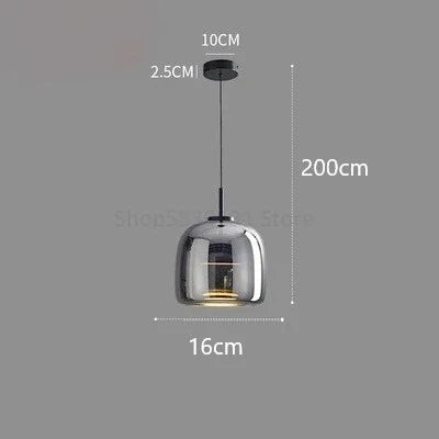 Decorbites™ Glas-Schalen-Kronleuchter: Moderne nordische LED-Rauch-Glasleuchte für Esszimmer, Bar – Innenraum-Dekorationsbeleuchtung