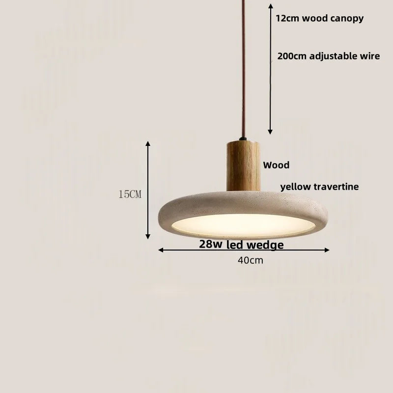 Decorbites™ Verstellbare LED-Hängeleuchte - Nordisch Modern Gelber Travertin-Marmor-Holzarmatur