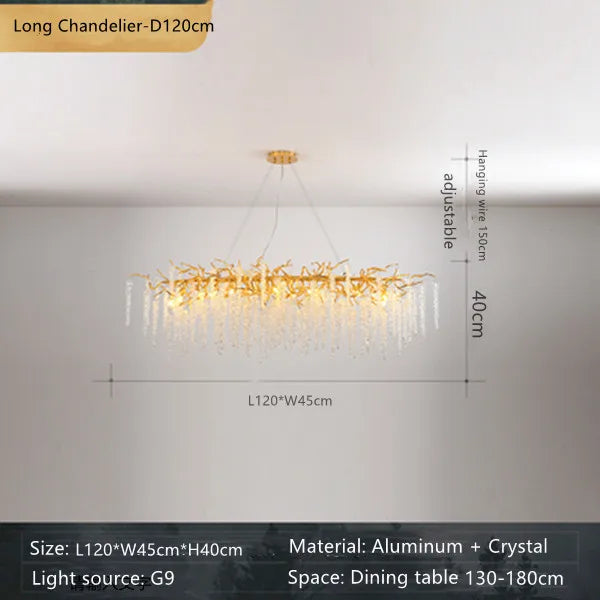 Decorbites™ Kristallzweigenleuchter: Elegante französische Stil Deckenleuchte für Wohn- und Esszimmer