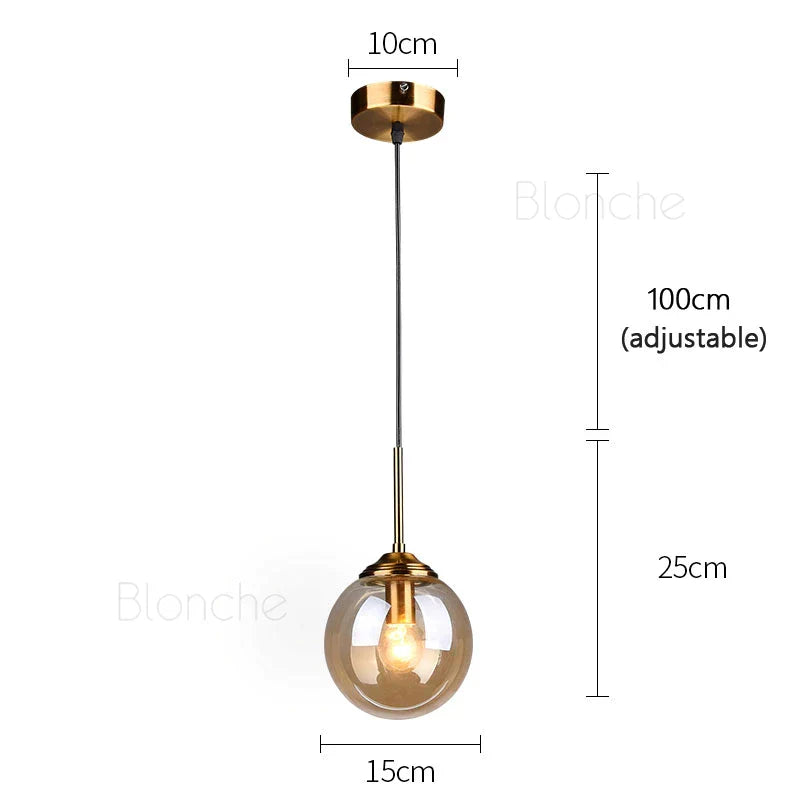 Decorbites™ Glas-Kugelleuchten - 15 cm moderne goldene Hängeleuchten für die Hausdekoration