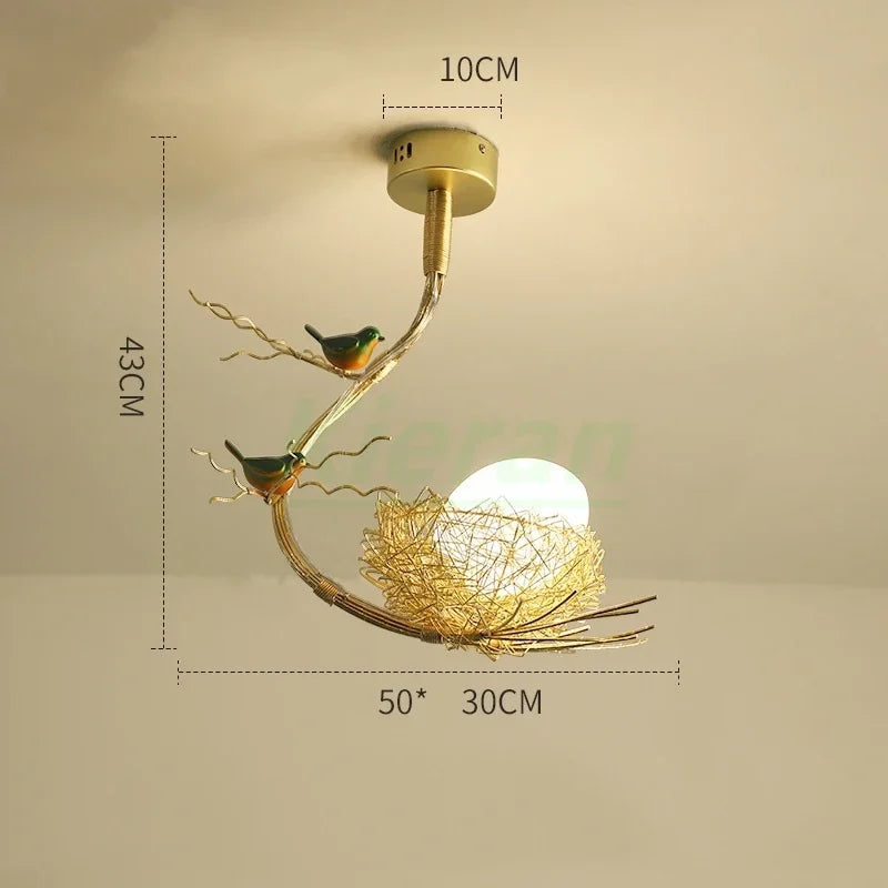 Decorbites™ Vogelnest-Glas-LED-Deckenleuchte für modernes nordisches Wohnzimmer-Dekor