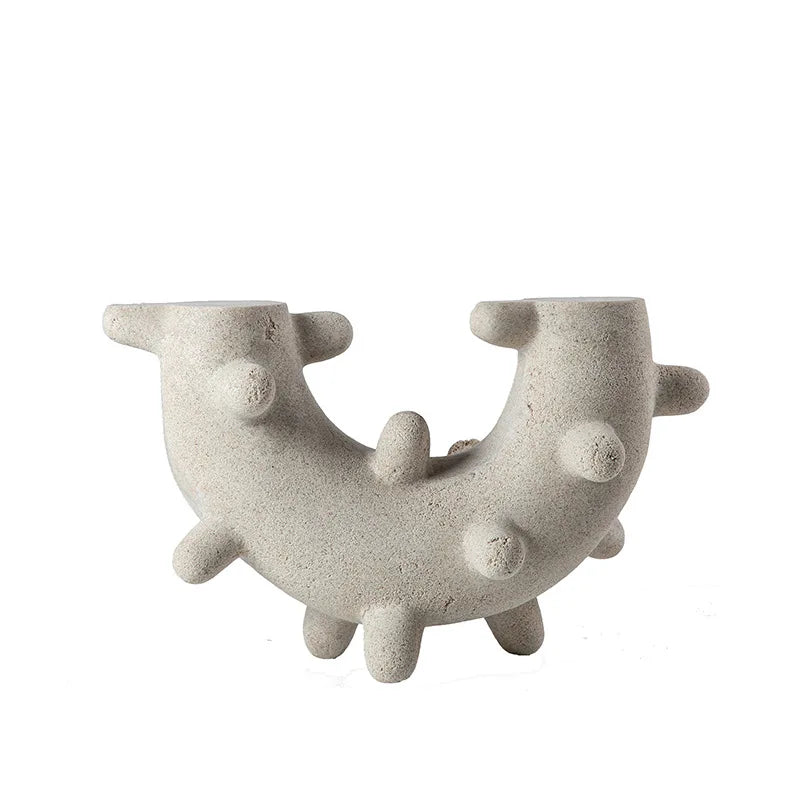 Decorbites™ Geometrische Kaktus-Harz-Skulptur Wohnraumausstattung - Kreisbogen-Handwerksornament