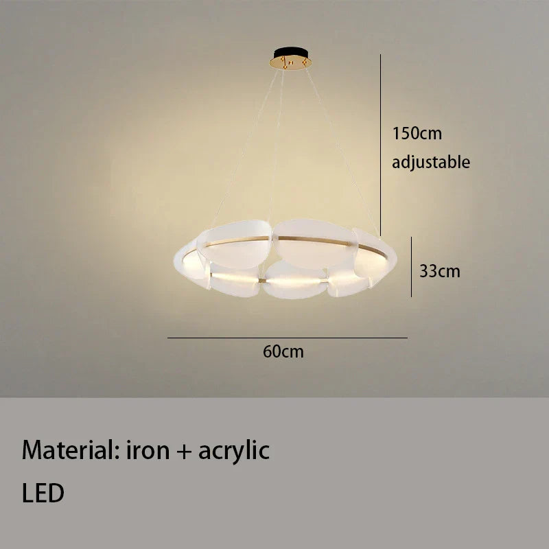 Decorbites™ Goldener Ring Weißer Acryl-Hängerleuchte für Wohnzimmer Esszimmer