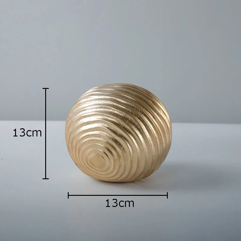 Decorbites™ Golden Wave Ball Desk Ornament, abstrakte Kunstskulptur für die Raumästhetik
