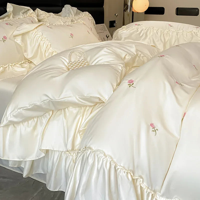 Decorbites™-Spitzenstickerei-Kühlende Bettwäsche-Set - Seidig gemütliche Bettensets