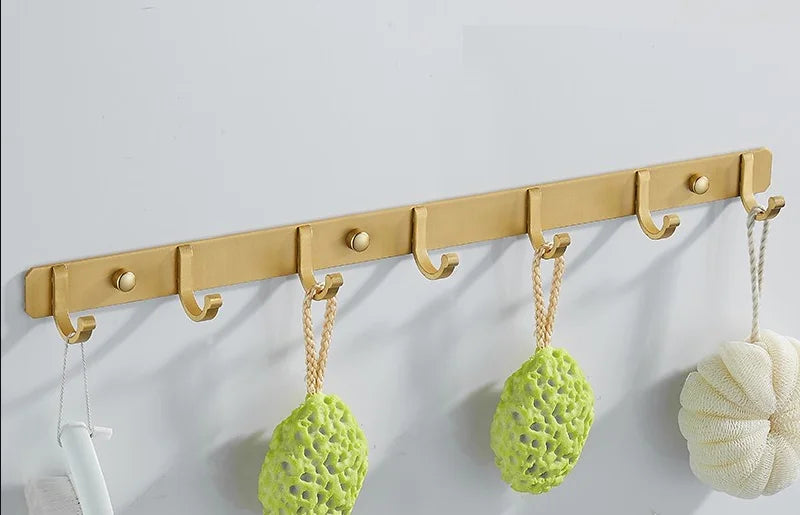 Decorbites™ Gebürstetes Gold-Aluminium-Garderobenhaken Set aus 4 - Badezimmer- & Küchenhaken