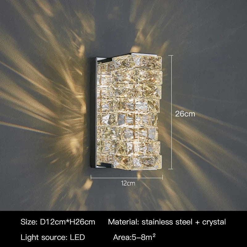 DecorBites™ Crystal Wall Sconce: High-Quality LED Wall Lamp for Bedroom, Living Room Decor