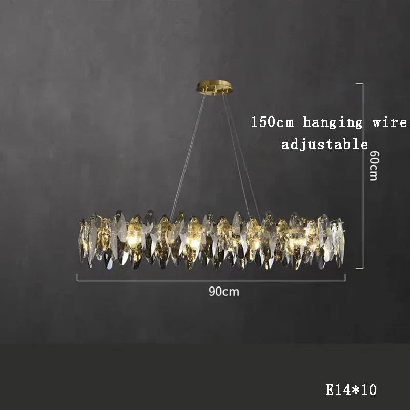 Decorbites™ Kristall 2024 Kronleuchter LED-Leuchte für die Dekoration von Ess- und Wohnzimmer
