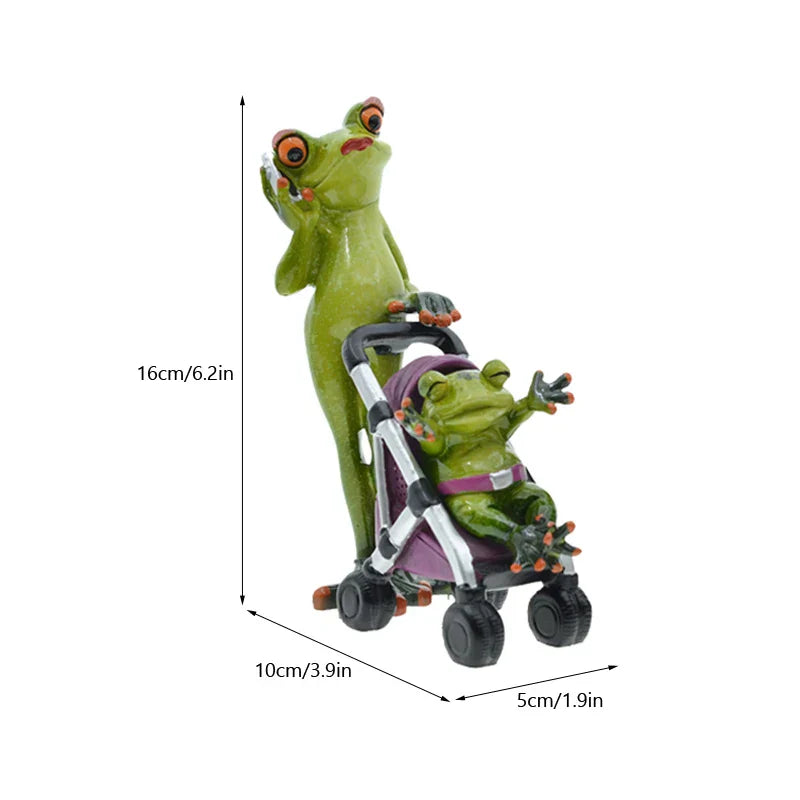 Decorbites™ Frosch-Familien-Statuen-Set Heimdekoration Süße Tier-Figur Wohnzimmer Schlafzimmer Schreibtisch-Accessoire