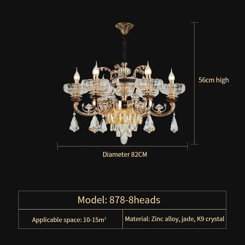 Decorbites™ Jade-Kristall-Kronleuchter: Elegante europäische Wohnzimmerlampe