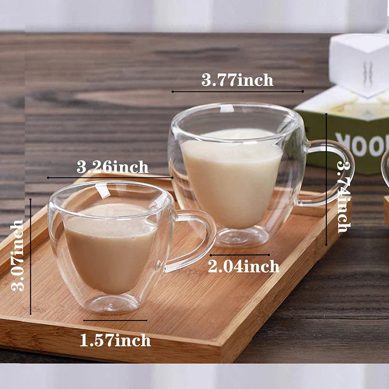 Decorbites™ Herz-Liebe-Glas-Kaffeetassen-Set für das Trinken von Tee, Saft, Wasser – Geschenk.