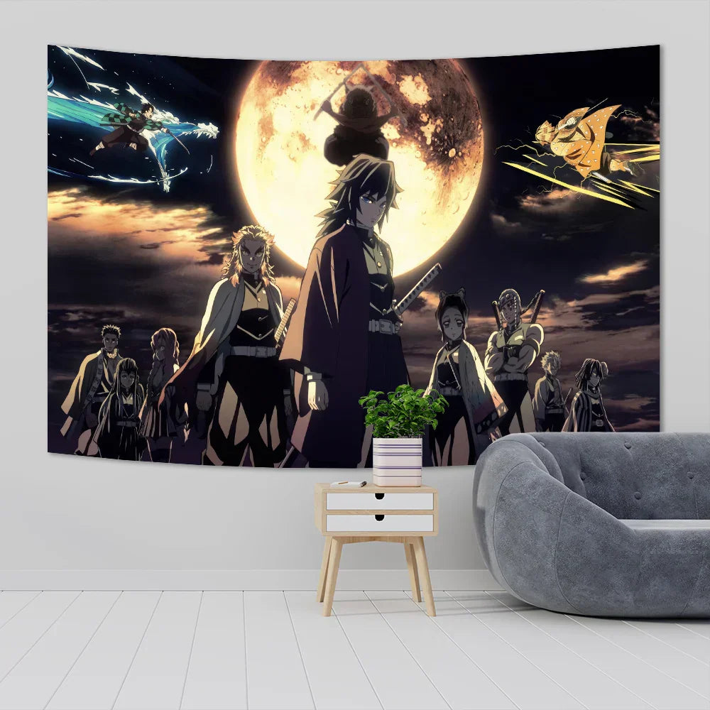 Decorbites™ Dämonenjäger Anime Stoff-Wandbehang Raumdekoration