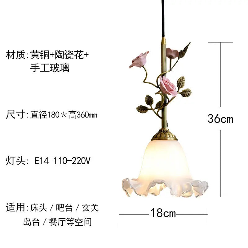 Decorbites™ Französische Rosen-Kupfer-Kronleuchter: Elegante Vintage-Pendelleuchten für die Einrichtung des Zuhauses