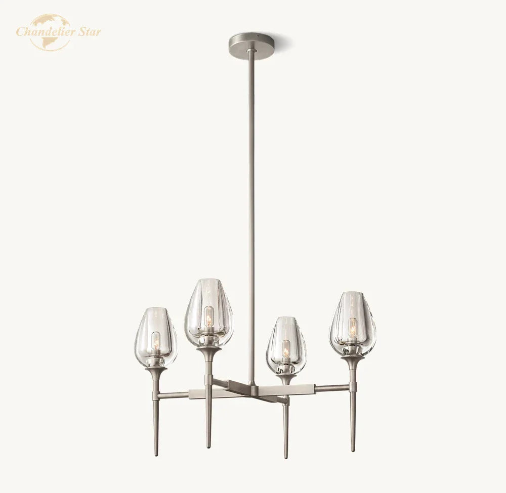 Decorbites™ Kristall-Tulpen-Kronleuchter-Hängeleuchte Wohnzimmer Esszimmer Schlafzimmer Luxus-Glasbeleuchtung
