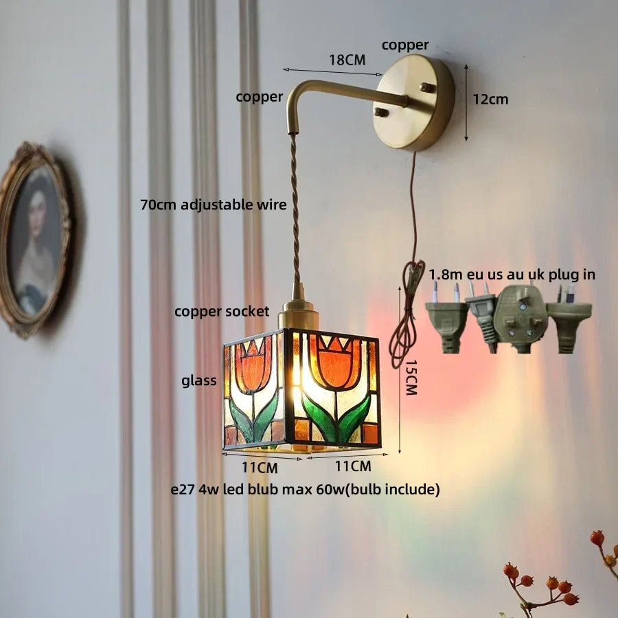 Decorbites™ Klar Blume Acryl LED Wandlampe: Kupfer Moderne Nordische Treppenleuchte
