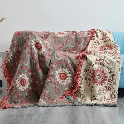 Decorbites™ Doppelseitige Sofawurfdecke - Japanische Baumwollbezug - Ganzjährige Steppdecke & Reisedecke