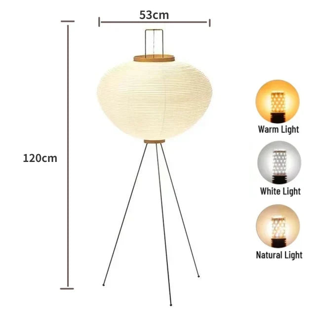 Decorbites™ Japanisches Reispapier-LED-Bodenleuchte Retro-Stehlampe