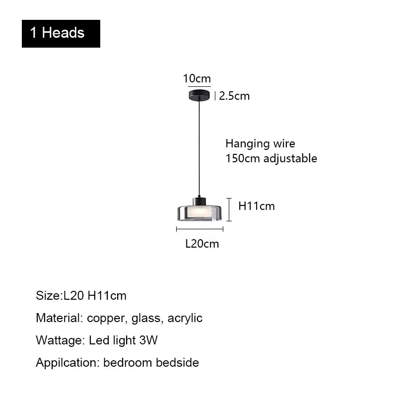 Decorbites™ Glas-LED-Kronleuchter: Modernes minimalistisches Kupfer-Pendant-Licht für Wohnzimmer und Schlafzimmer