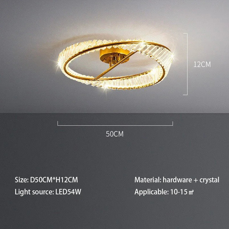 Decorbites™ Kristallringe LED Deckenleuchte dimmbar Goldglanz für die Heimdekoration
