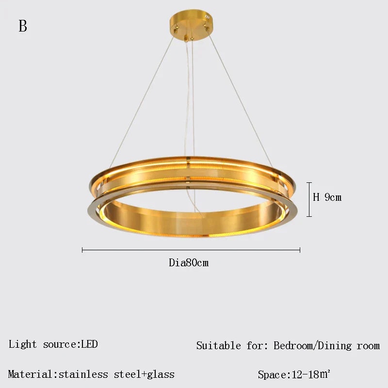 Decorbites™ Gold Ring Kronleuchter: Modernes italienisches Design für stilvolle Wohnräume