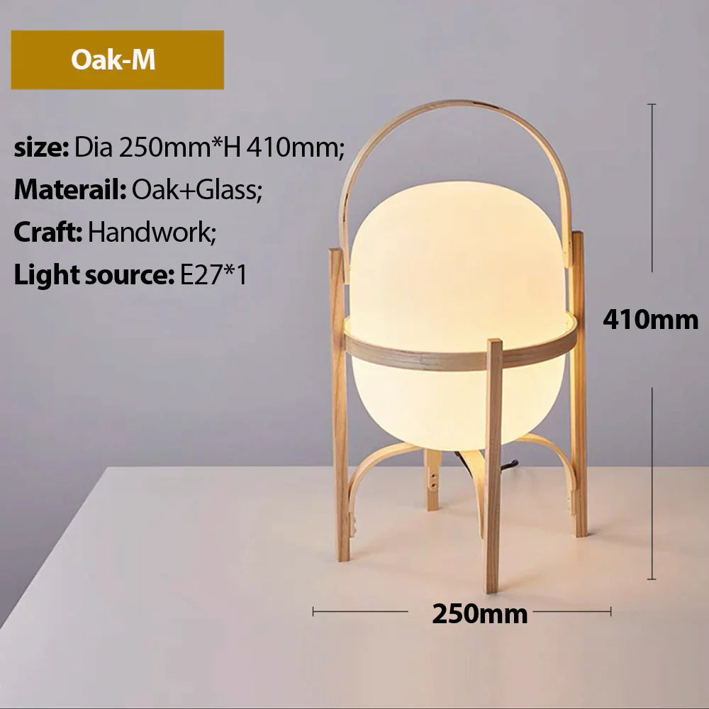 Decorbites™ Japanischer Stil Glas-Tischleuchte mit Holz-/Metallrahmen