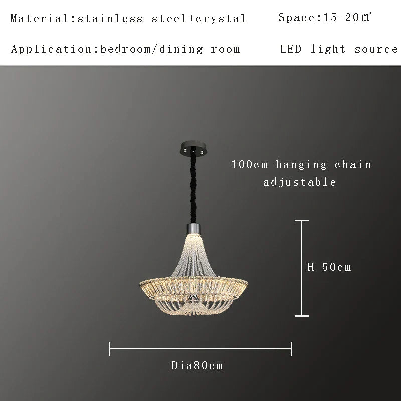 DecorBites™ Crystal Ceiling Chandelier - Elegant Two-story Room Decor