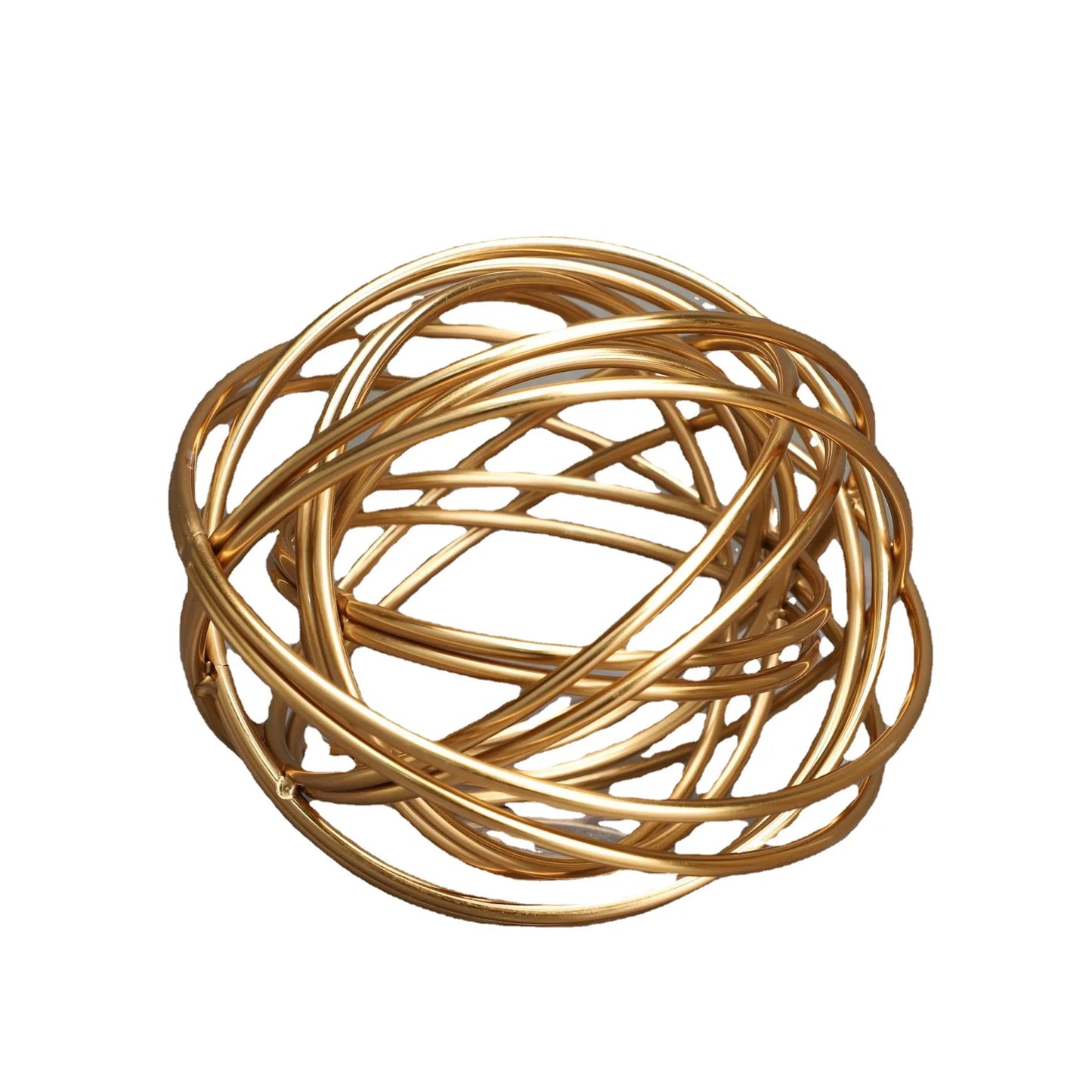DecorBites™ Geometric Golden Thread Metal Balls Decorative Figurines