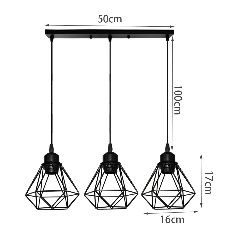 DecorBites™ Iron Frame Pendant Chandelier for Modern Indoor Lighting