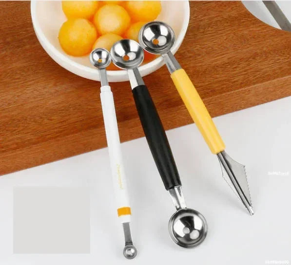 DecorBites™ Double-end Kitchen Tool: Mini Ball Digger & Melon Spoon for Cooking and Ice Cream