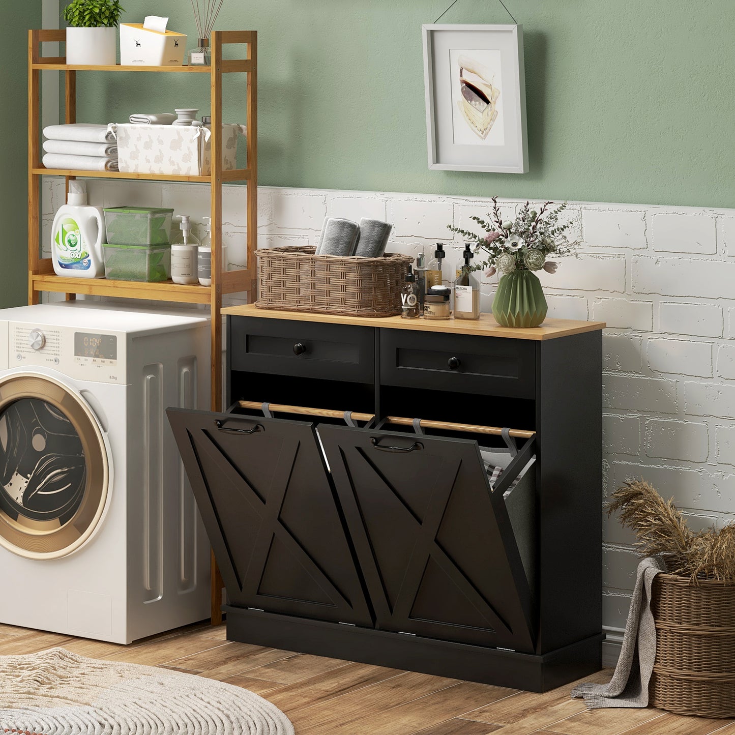Klappbarer Wäschekorb-Schrank