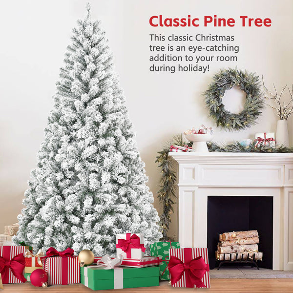 4FT Geflockter Weihnachtsbaum – Schneebedeckter PVC-Künstlicher Feiertagsbaum mit 233 Spitzen, Kompakte Volle Form, Robuster Metallständer, Weihnachtsbaum zur Dekoration von Zuhause, Büro oder Wohnung