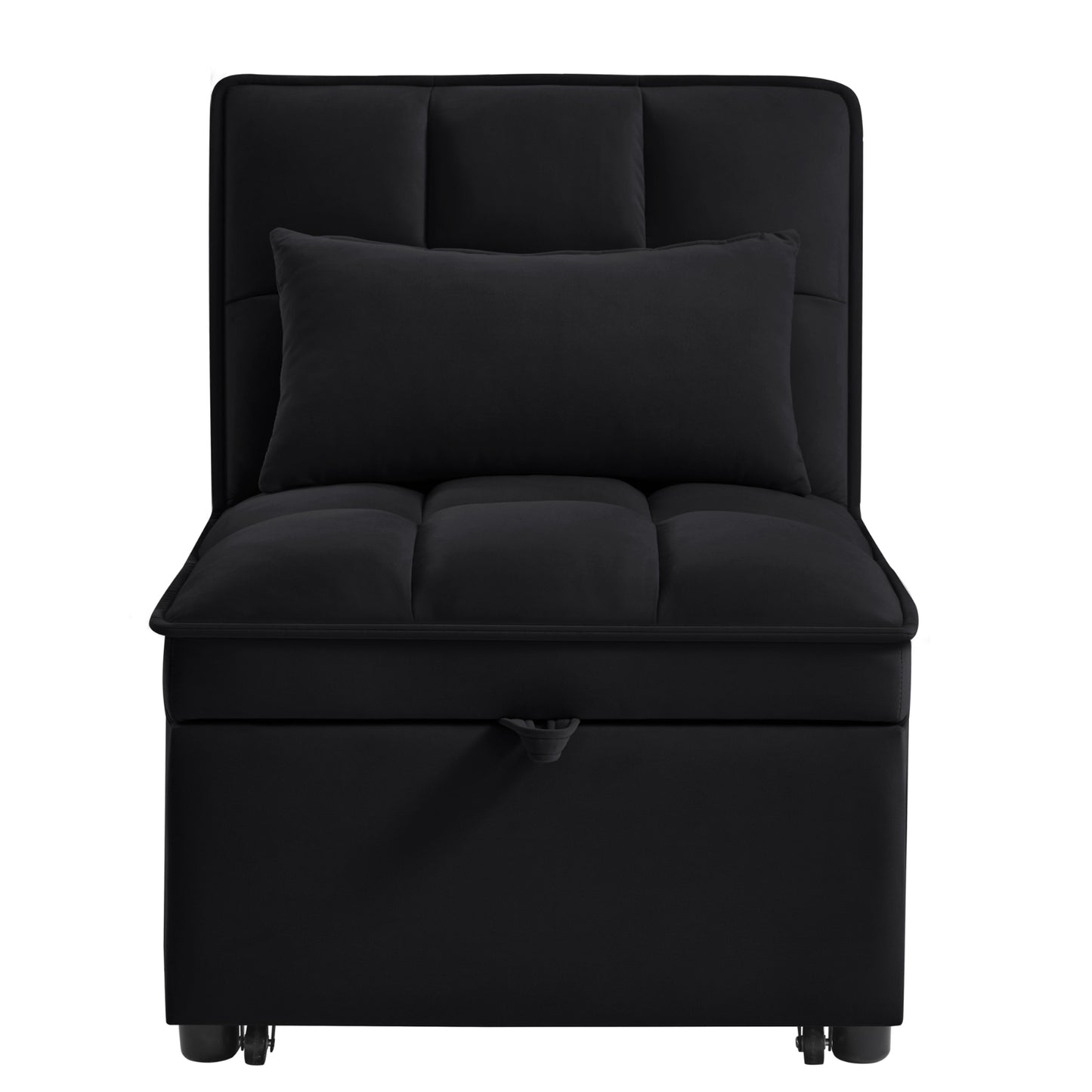 4-in-1 Multifunktions-Einzelsofa-Bett mit Stauraumtaschen, Gepolstertes Einzel-Auszug-Sofa-Bett mit verstellbarer