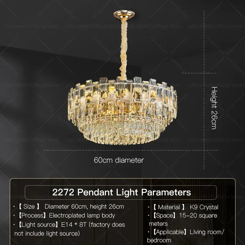 DecorBites™ Crystal Light Chandelier: Luxury European Livingroom Lamp 2024 Collection