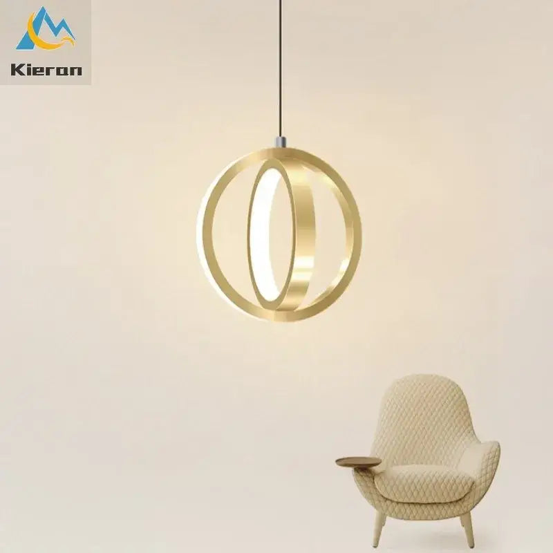 Modern black circular pendant light with illuminated inner ring decorbites led iron art small chandelier for living room