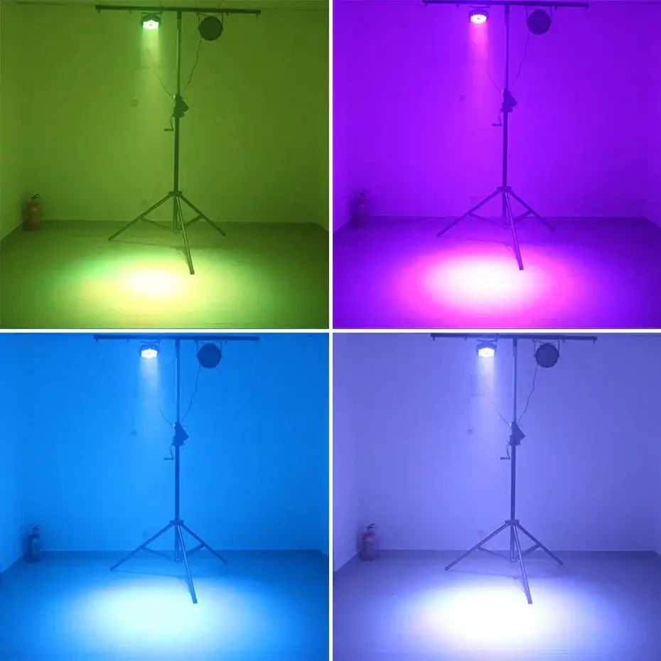 Black circular led rgb dmx512 par light with 36 colorful bulbs and remote for dj disco party weddings club shows