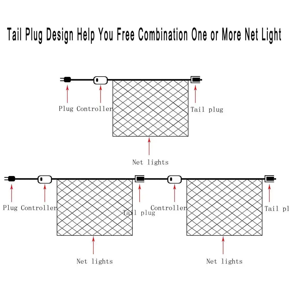 Black tail plug connectors for decorbites led string lights designed to link multiple led string lights units together