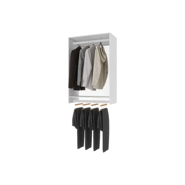 46,8 "H Livelylodge Holzmodulares Kleiderschranklager : Kleiderschrank-Organizer Modernes Offenes Kleiderschranksystem Mit Kleiderstange Und Regal Für Schlafzimmer & Umkleideraum Weiße Oberfläche Für Alle Altersgruppen
