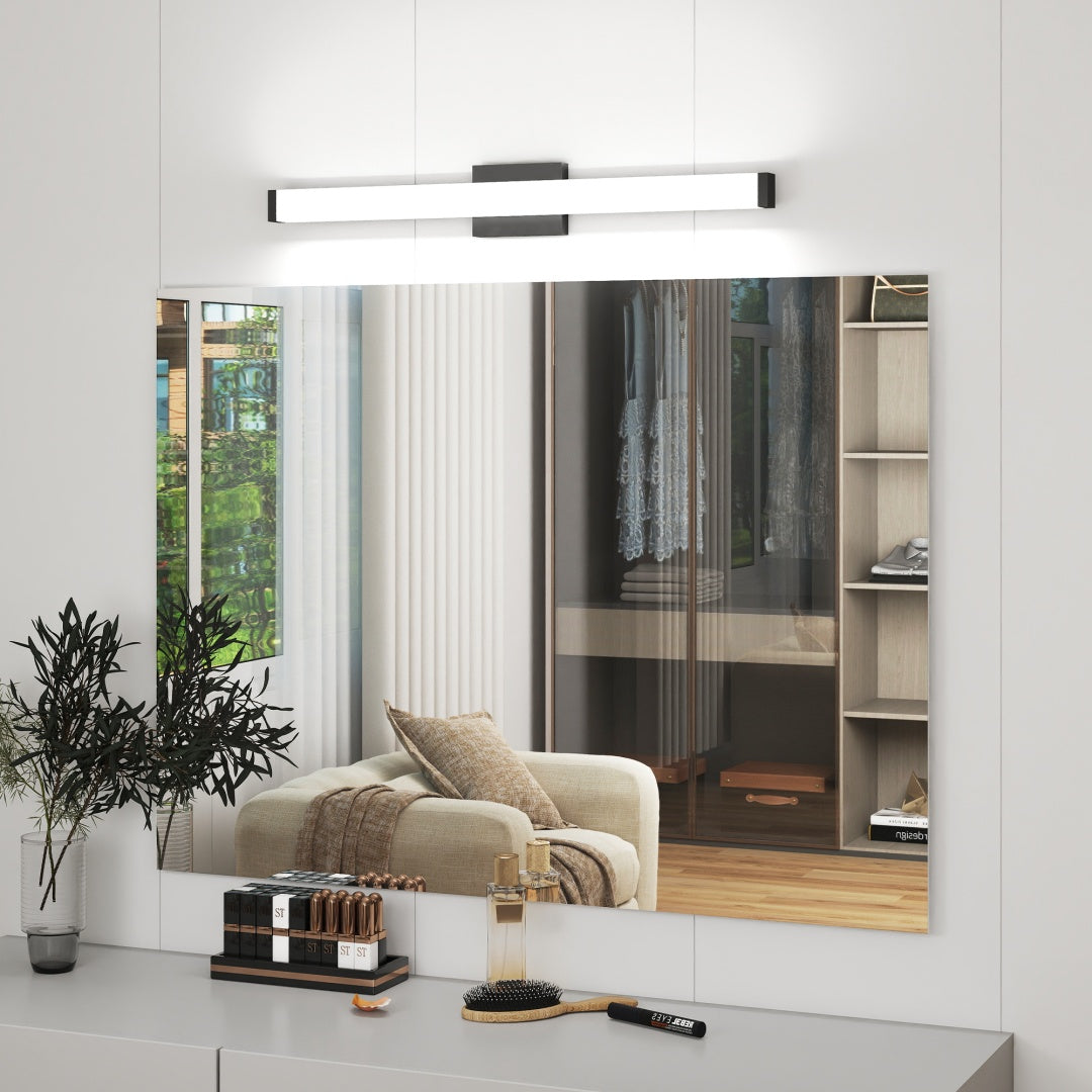 Badezimmer-Waschbeckenleuchte Schwarz - 33 Zoll moderne Waschbeckenleuchten für Badezimmer - 18W LED Badeleuchten über dem Spiegel Kühles Weißlicht 6000K