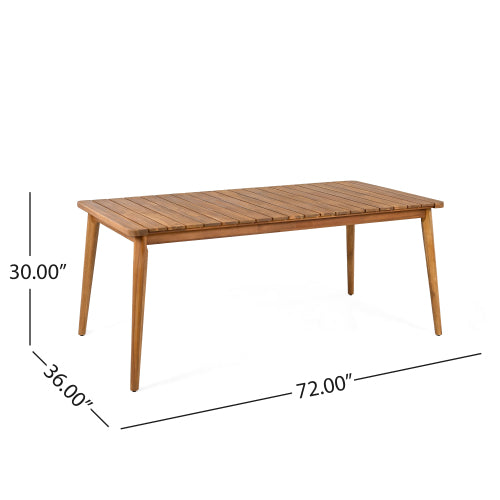 Akazienholz-Esstisch für 8 Personen, Outdoor-Tisch, Farmhaus-Möbel für Terrasse, Garten, Hinterhof, Teak 180 LBS Tragfähigkeit 72L