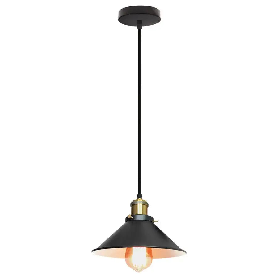 Black industrial vintage chandelier pendant light with brass-finished socket and hanging cord for dining room decorbites industrial vintage