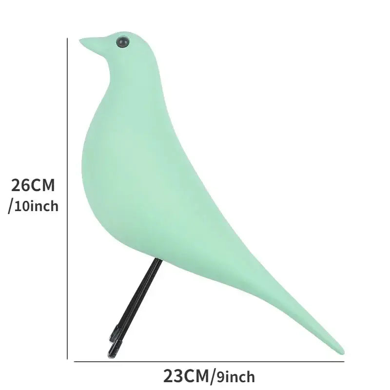 A sleek mint-green resin craft bird peace dove with black legs minimalist decorbites bird peace for living room decor