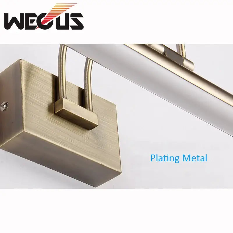 Modern brushed bronze led vanity light with brass-finished rectangular wall mount and sleek decorbites brushed bronze design