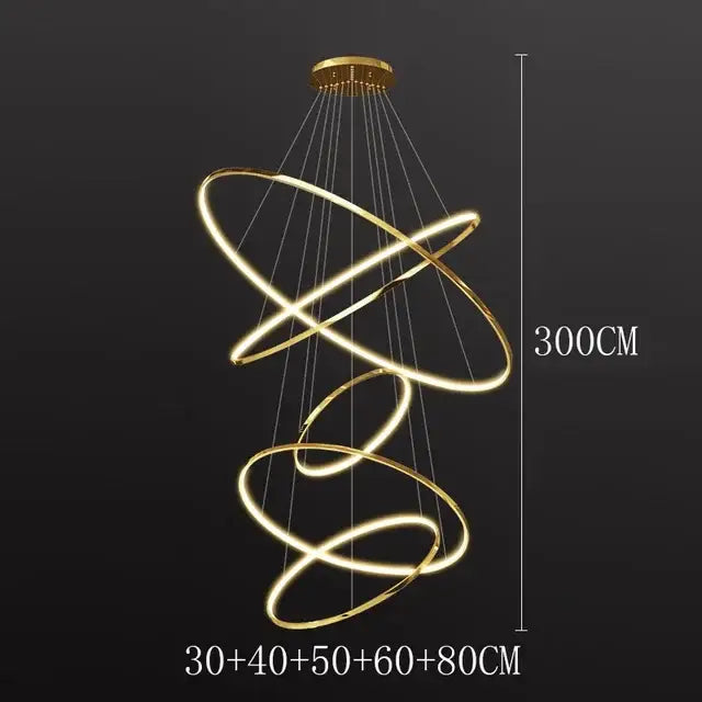 Modern chrome pendant light with golden spiral design and led bulbs ideal for living room square meters lighting