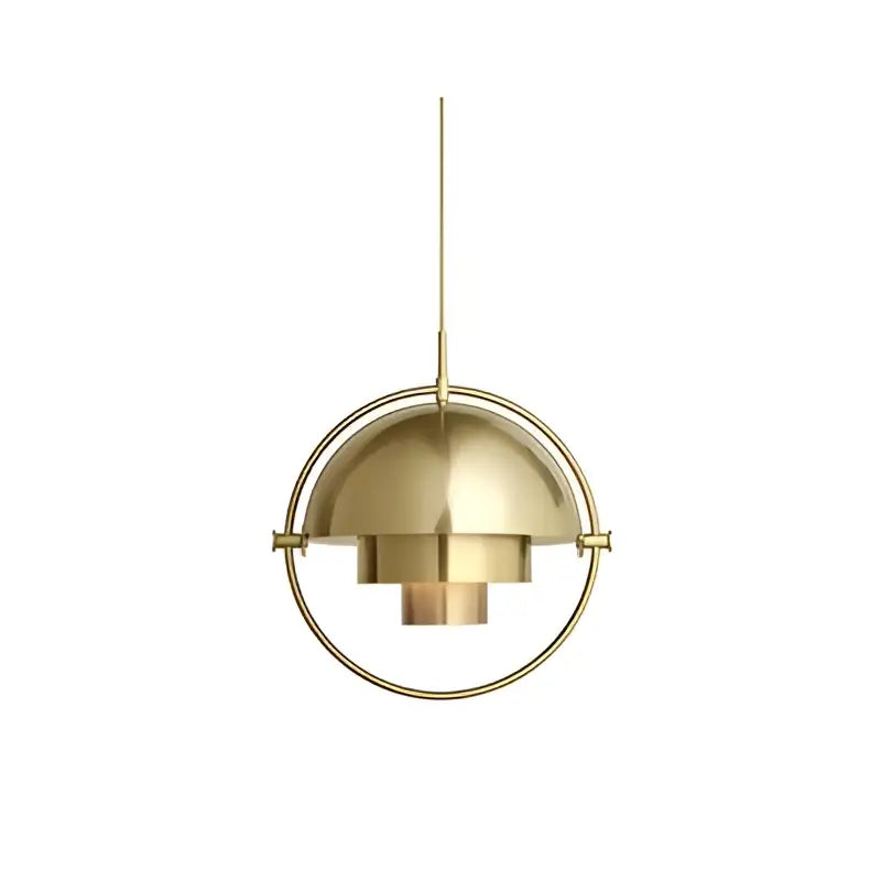 Modern geometric gold iron deformable pendant lamp with layered dome design for living room decorbites iron deformable pendant