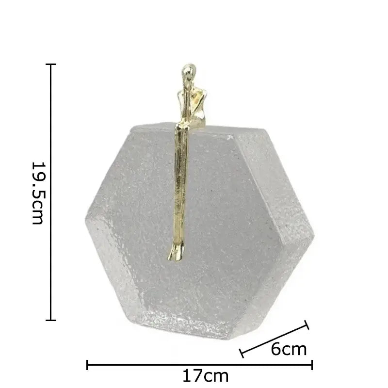 Modern gold runner crystal sculpture abstract statue with translucent hexagonal resin base for living room decorbites crystal sculpture