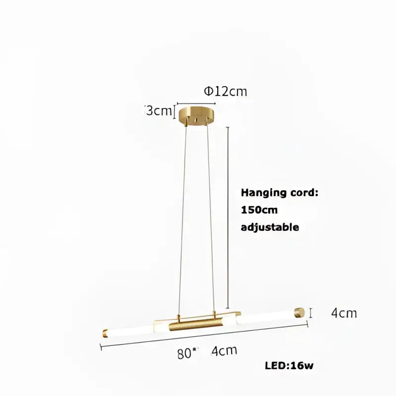 Gold-toned modern minimalist led black gold pendant light with cylindrical glass tube and adjustable cord for dining room decorbites led black