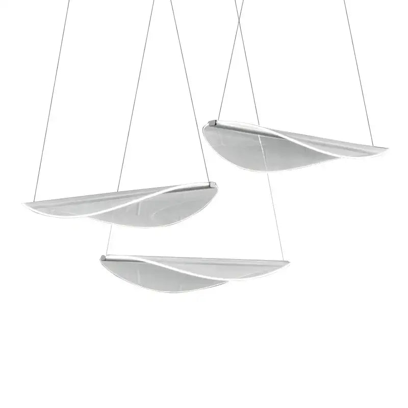 Modern white decorbites acrylic leaf pendant lights with sleek silver glass shades for dining room pendant lights decor