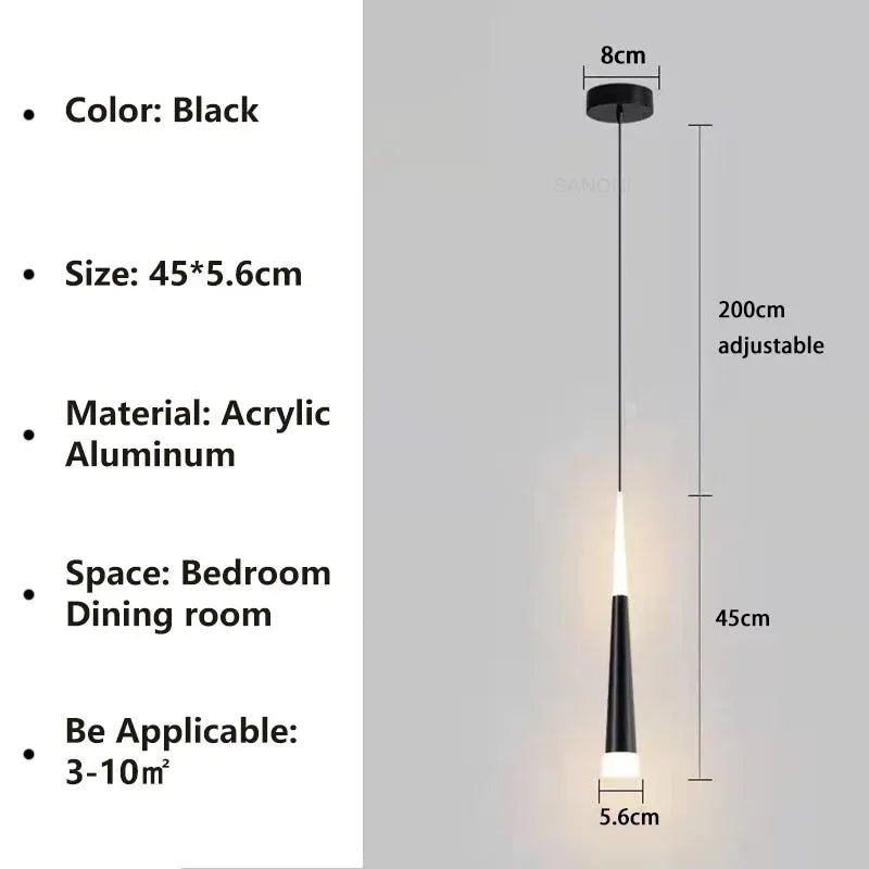 Nordic Black and Gold Aluminum Cord Pendant Light - Decorbites